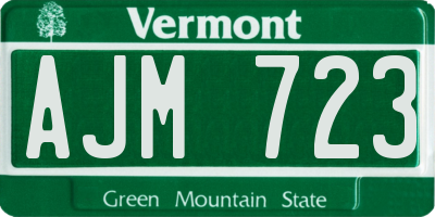 VT license plate AJM723