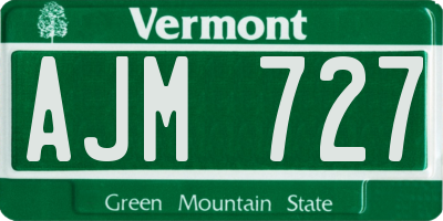 VT license plate AJM727