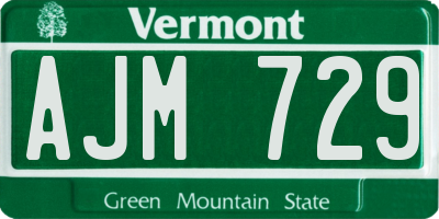 VT license plate AJM729