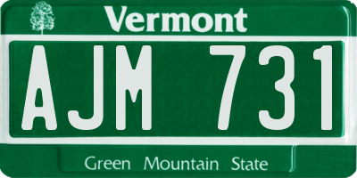 VT license plate AJM731