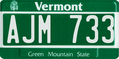 VT license plate AJM733