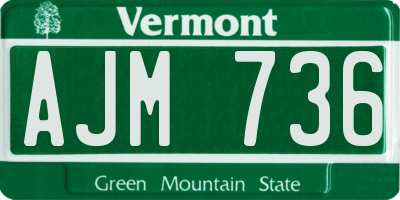 VT license plate AJM736