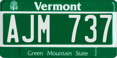 VT license plate AJM737