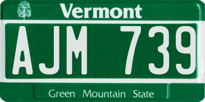 VT license plate AJM739