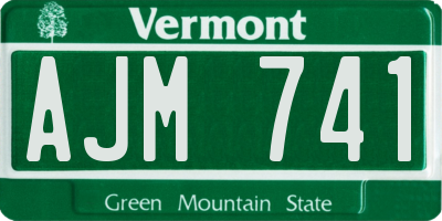 VT license plate AJM741