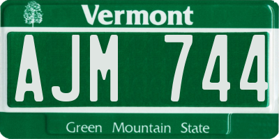 VT license plate AJM744