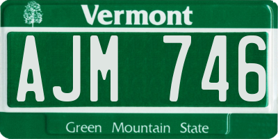 VT license plate AJM746