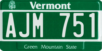 VT license plate AJM751