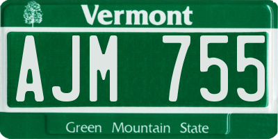 VT license plate AJM755