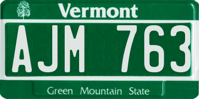 VT license plate AJM763