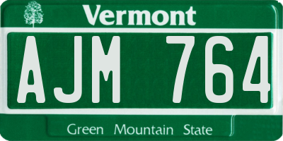 VT license plate AJM764