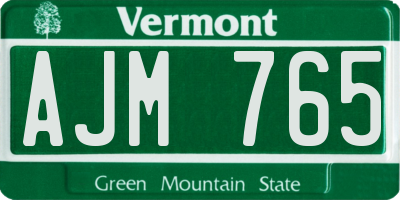 VT license plate AJM765