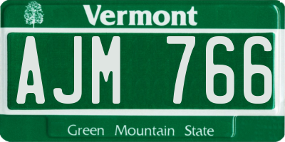 VT license plate AJM766