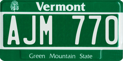 VT license plate AJM770