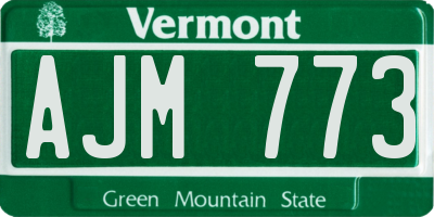 VT license plate AJM773