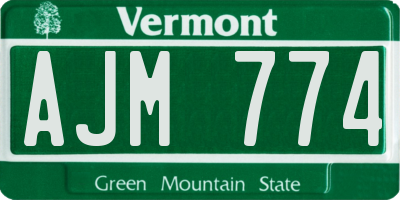 VT license plate AJM774