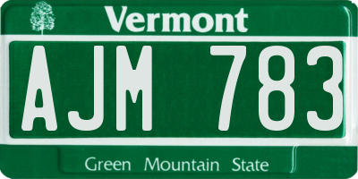 VT license plate AJM783