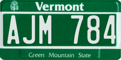 VT license plate AJM784