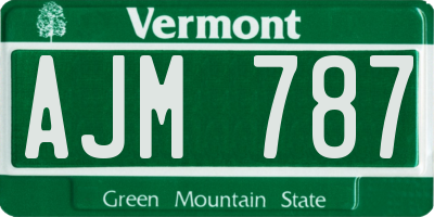 VT license plate AJM787