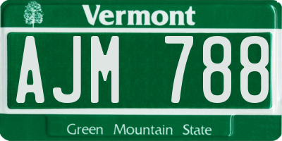 VT license plate AJM788