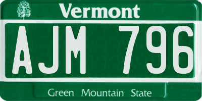 VT license plate AJM796