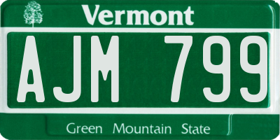 VT license plate AJM799