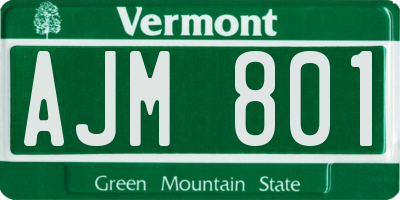 VT license plate AJM801