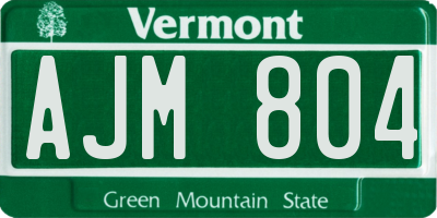 VT license plate AJM804