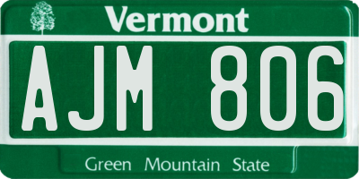 VT license plate AJM806