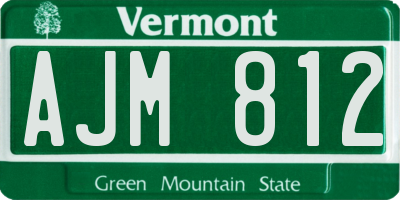 VT license plate AJM812