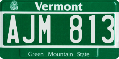 VT license plate AJM813