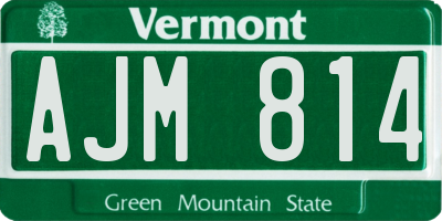 VT license plate AJM814