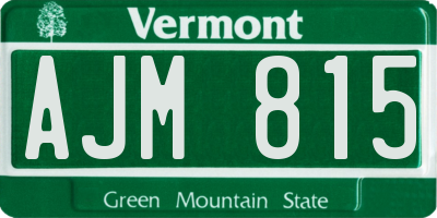 VT license plate AJM815