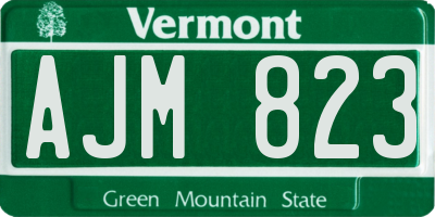 VT license plate AJM823