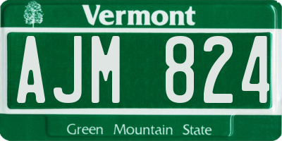 VT license plate AJM824