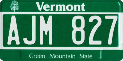 VT license plate AJM827