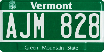 VT license plate AJM828