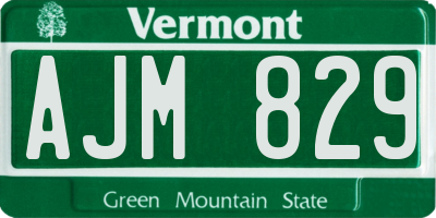 VT license plate AJM829