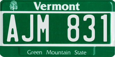 VT license plate AJM831