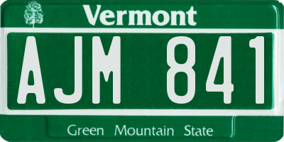 VT license plate AJM841