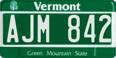 VT license plate AJM842