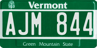VT license plate AJM844