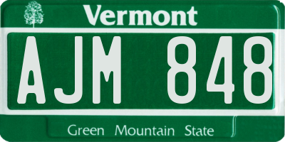 VT license plate AJM848
