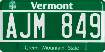 VT license plate AJM849