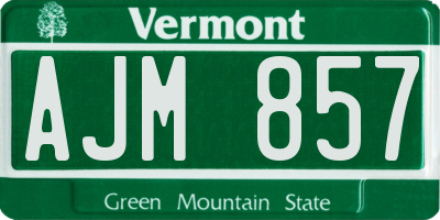 VT license plate AJM857