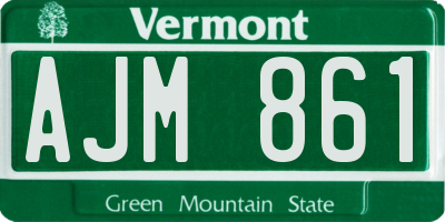 VT license plate AJM861