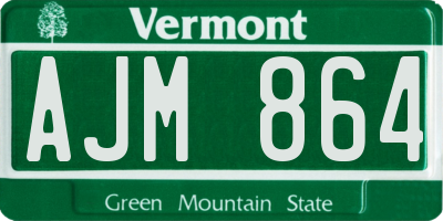 VT license plate AJM864