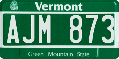 VT license plate AJM873