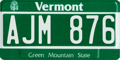 VT license plate AJM876