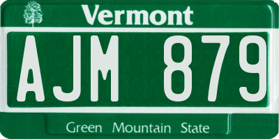 VT license plate AJM879